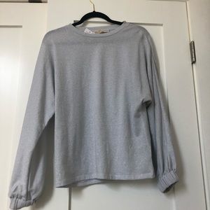 Brand new Michael Kors sequin silver blouse.